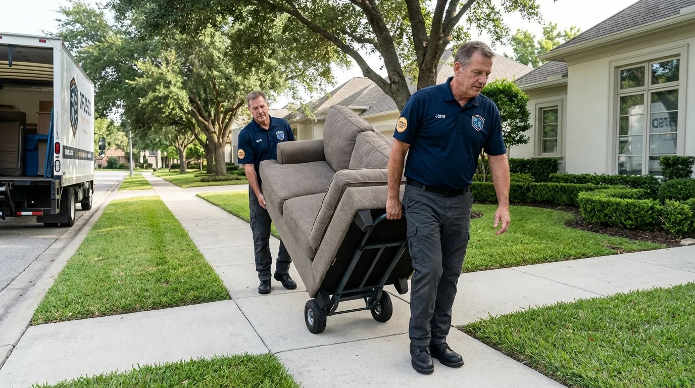 Local residential moving crew loading furniture in Little Valley, NY